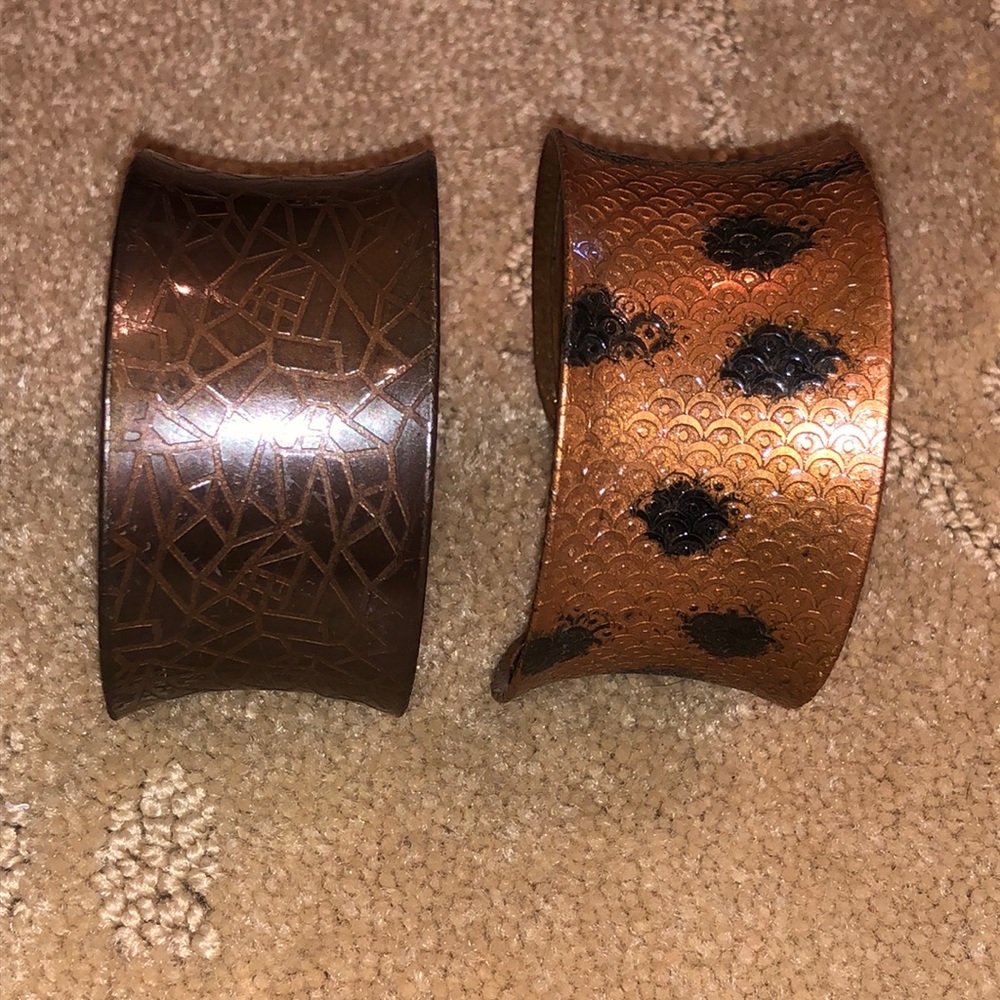 2 Adjustable Metal Cuff Bracelets